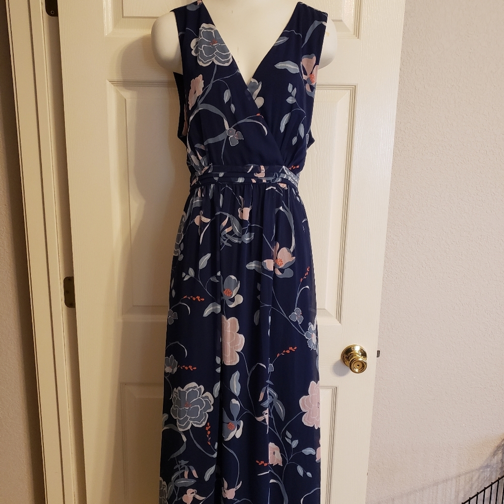 Motherhood Maternity Navy Blue Floral Dress